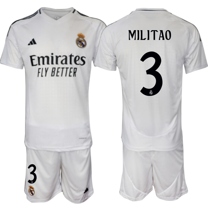 Men 2024-2025 Club Real Madrid home White #3 Soccer Jersey->real madrid jersey->Soccer Club Jersey